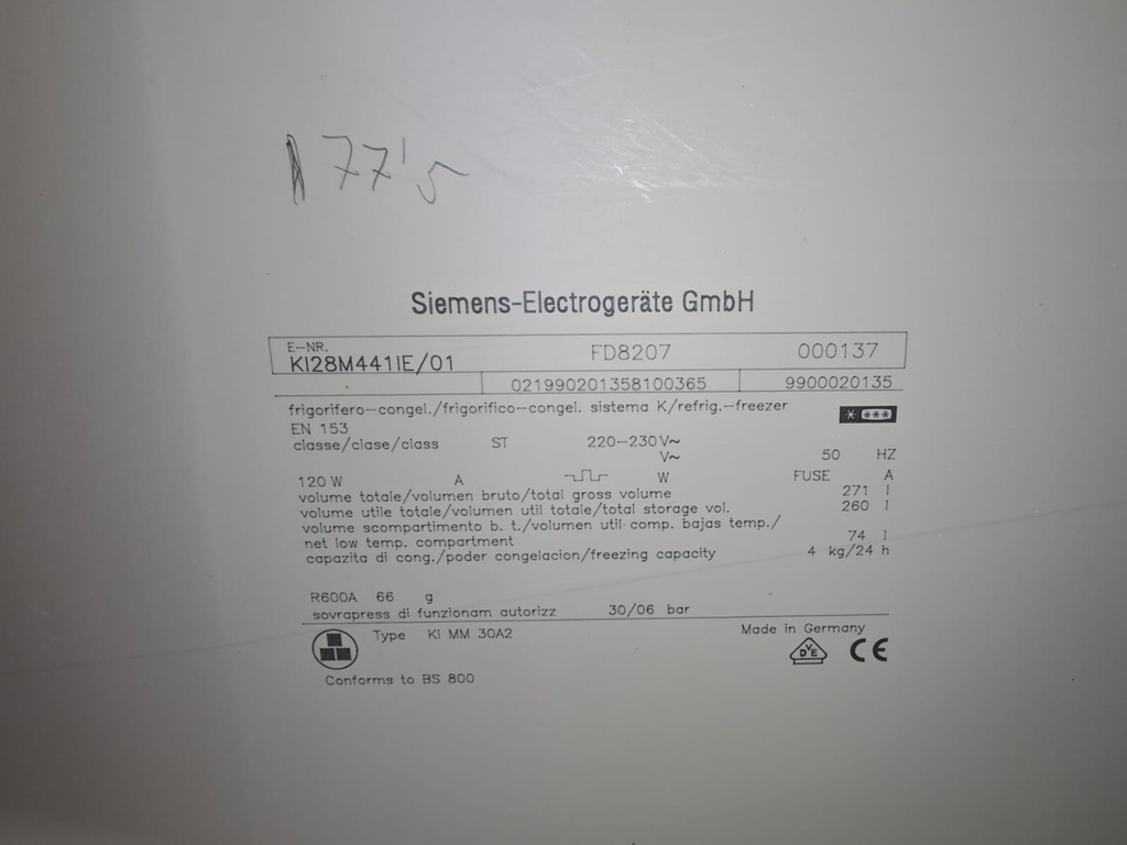 R0539010 FRIGORIFICO COMBI 177X55 PANELABLE SIEMENS 