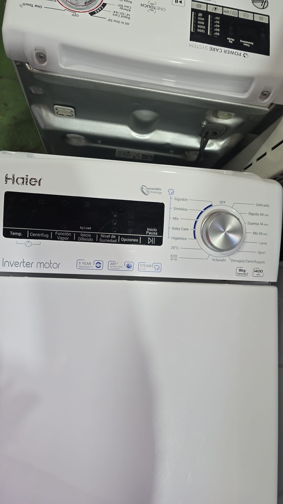 LAVADORA 8 KG HAIER CARGA SUPERIOR 1400RPM INVERTER MOTOR