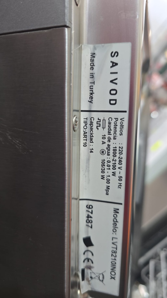 LVT8210INOX LAVAVAJILLAS SAIVOD 14 CUBIERTOS ACERO INOX 60 CM