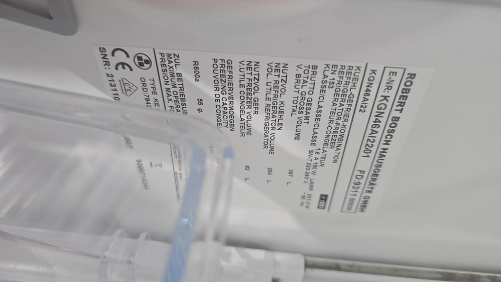 FRIGORIFICO COMBI 185X70 CM BOSCH ACERO INOX NO FROST MOD. KGN46AI22