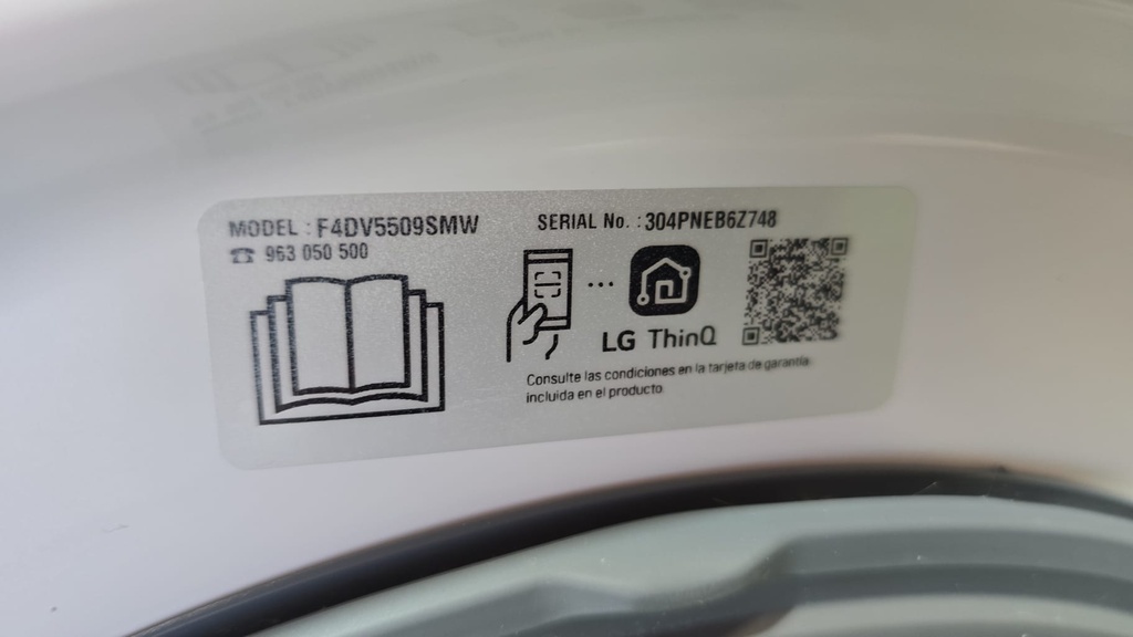 LAVADORA SECADOR 9/6 KG LG MOD. F4DV5509SMW