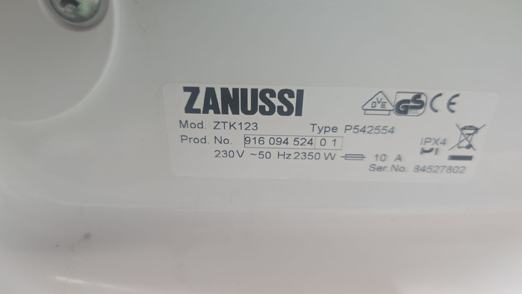 SECADORA 7 KG ZANUSSI BLANCA MODELO ZTK123