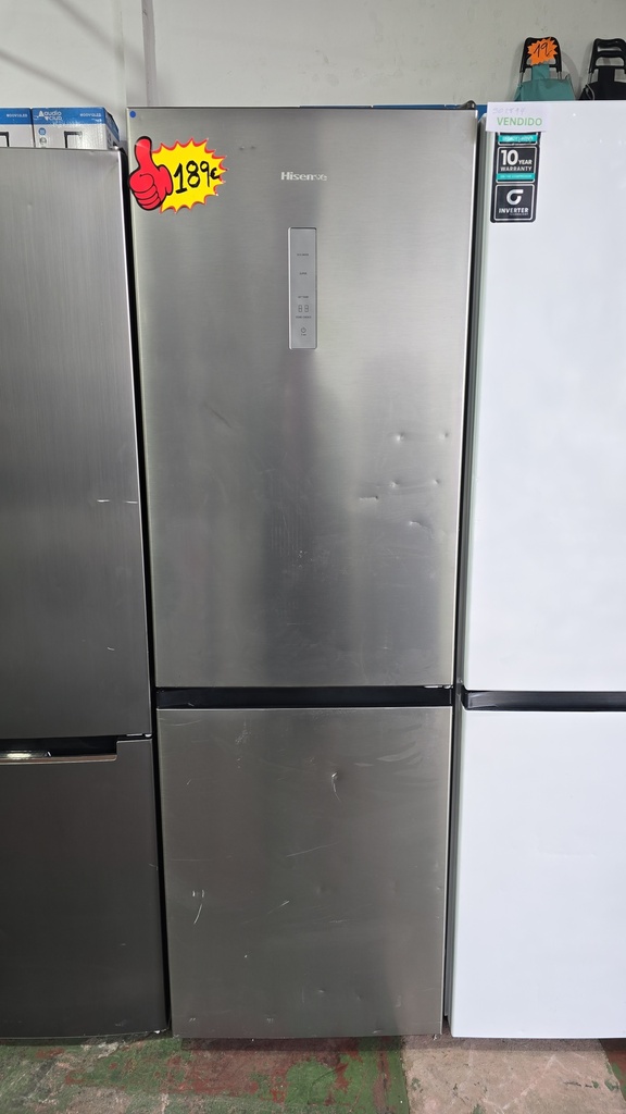 FRIGORIFICO COMBI 185X60 HISENSE ACERO INOX MODELO 32KHS102230