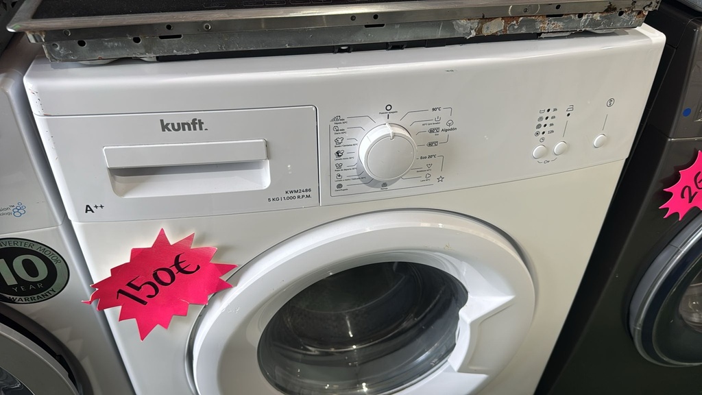R7404887 LAVADORA 5 KG KUNFT KWM2486 A++ 1000 RPM CON LAVADO RÁPIDO BLANCA