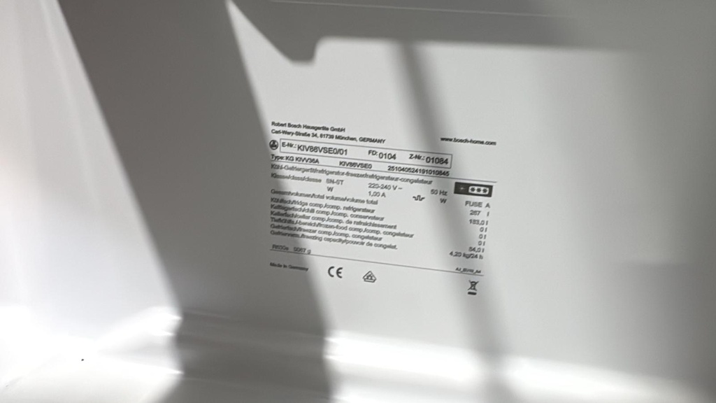 KIV86VSE0/01 FRIGORÍFICO COMBI PANELABLE 177X54 CM BOSCH ECO AIRFLOW BLANCO