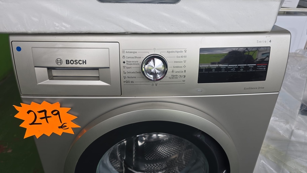 LAVADORA 8 KG BOSCH ACERO INOX MOD. WAN2427XES