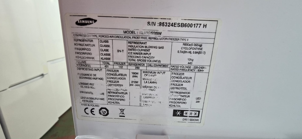 FRIGORIFICO COMBI 200X60 SAMSUNG BLANCO NO FROST MOD. RL60GSBSW
