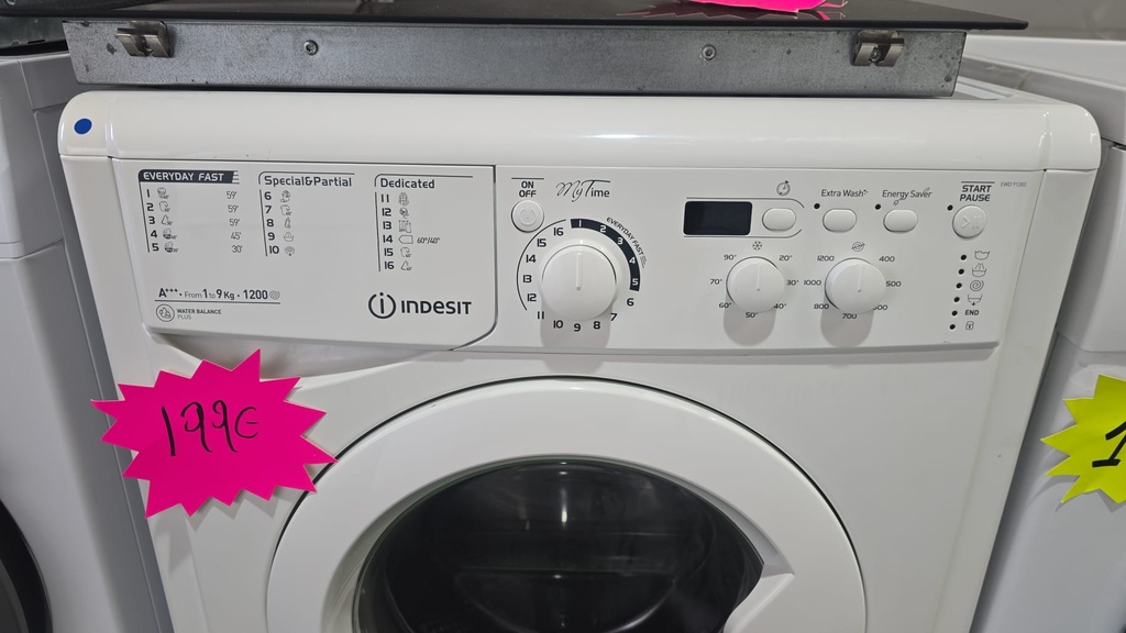 LAVADORA INDESIT 1-9 KG A+++ MOD. EWD91283