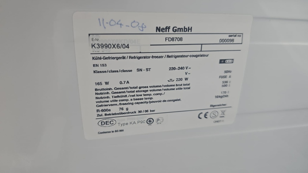 AMERICANO 182X90 CN NEFF MOD. FD8708 ACERO INOX