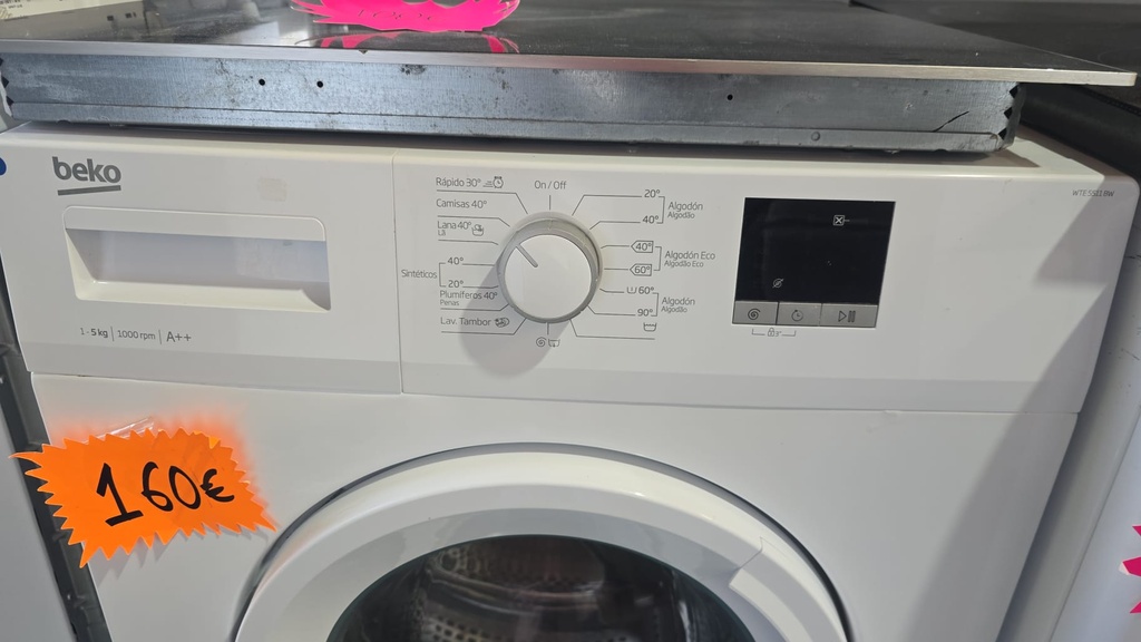 LAVADORA 1-5 KG BEKO CLASE A++ MODELO WTE5511BW
