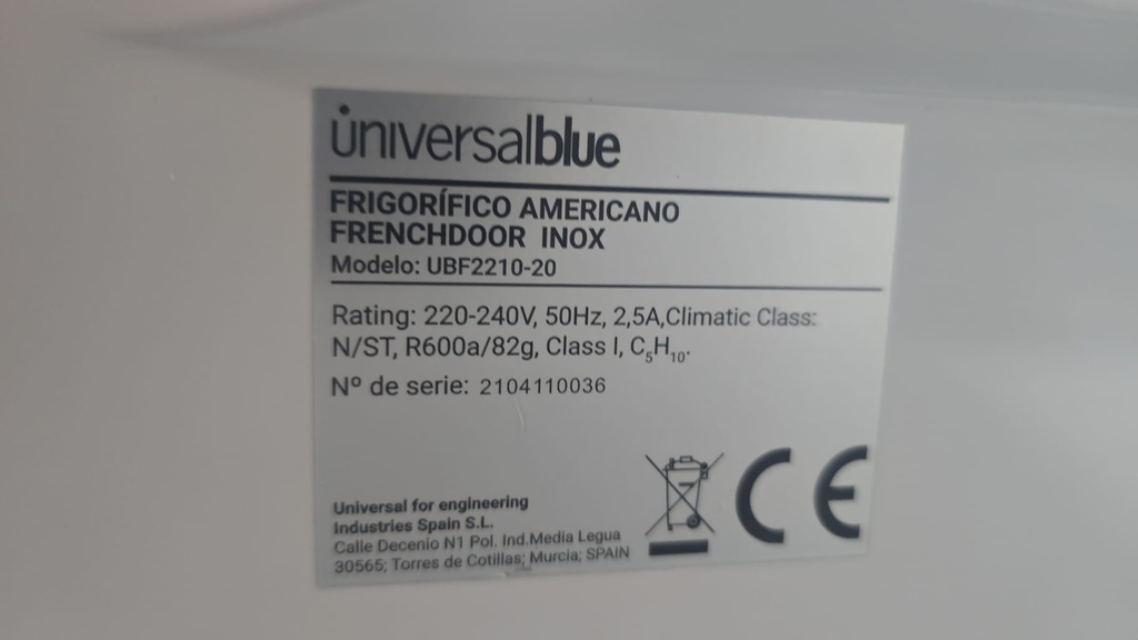 FRIGORIFICO AMERICANO UNIVESAL BLUE ACERO 