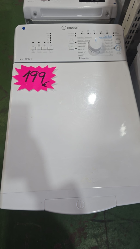 LAVADORA CARGA SUPERIOR 6 KG INDESIT MODELO BTWL60300SP