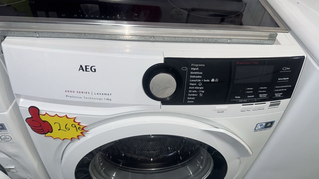 LAVADORA 1-9 KG AEG BLANCA MODELO L7FEE941
