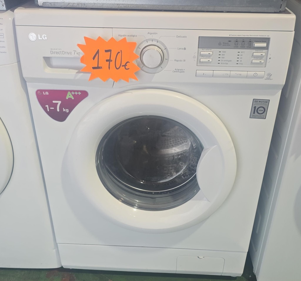 LAVADORA 7 KG LG BLANCA A+++ MOD. F10B9QDW (MALAGA)