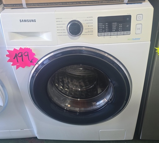 LAVADORA 8 KG SAMSUNG BLANCA ECOBUBBLE MOD. WW80J5555FW (MALAGA)